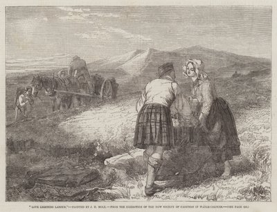 愛は水色の新しい画家協会の展覧会から労働を軽くします 作： John Henry Mole
