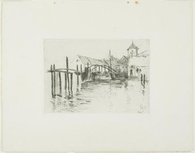 ニューポートのドック 作： John Henry Twachtman