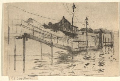 ドックサイド シーン 作： John Henry Twachtman