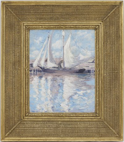 乾燥帆船、1900年頃 作： John Henry Twachtman