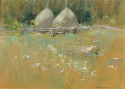 森の端の干し草の山 作： John Henry Twachtman