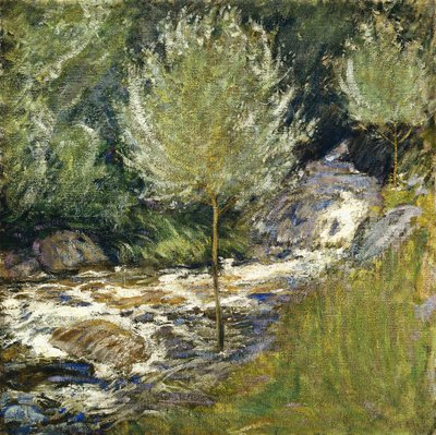 ホースネック滝、グリニッジ、コネチカット州、 作： John Henry Twachtman