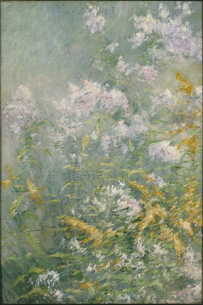 牧草地の花（ゴールデンロッドとワイルドアスター）、1892年頃（キャンバスに油彩） 作： John Henry Twachtman