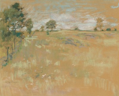 牧草地、グリニッジ、コネチカット、c。 1890-1900。 作： John Henry Twachtman