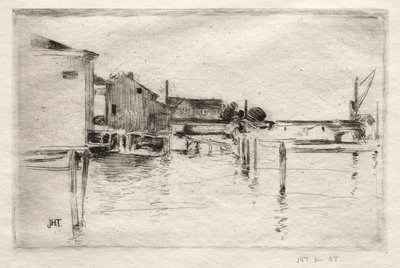 ザ・ドック（コネチカット州ブリッジポート 作： John Henry Twachtman