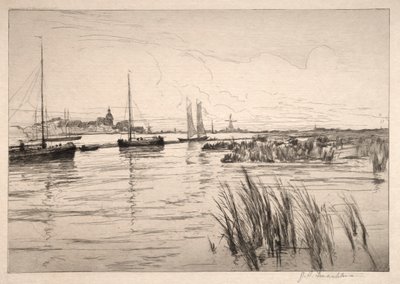 オランダの堤防。 作： John Henry Twachtman