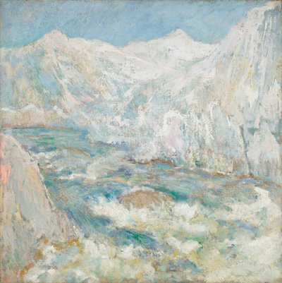 急流、イエローストーン、1890-1899年頃（キャンバスに油彩） 作： John Henry Twachtman