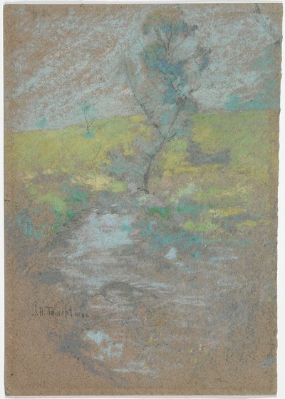 ストリーム（紙にパステル＆グラファイト鉛筆） 作： John Henry Twachtman