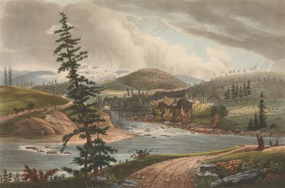 Junction of the Sacandaga and Hudson Rivers No.2 of The Hudson River Portfolio, 1821-22. 作： John Hill