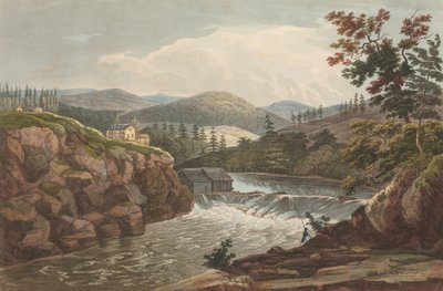 The Hudson River Portfolio, 1822-23のLittle Falls at Luzerne No.1。 作： John Hill