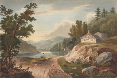 ハドソン川ポートフォリオのフィッシュキル No. 17 付近の眺め、1823 年から 24 年。 作： John Hill