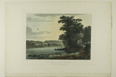 スクールキル滝の上の景色、アメリカの風景の美しい景色の最初の数のプレート 3 作： John Hill