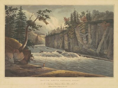 ハドリーの滝の上の急流 作： John Hill, after William Guy Wall