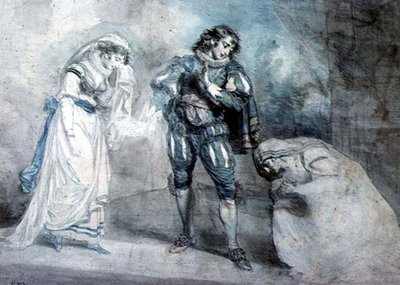 未亡人と彼女の娘と一緒のピエールデュテレール、シュヴァリエドベヤード（1476- 1524） 作： John Hodges Benwell