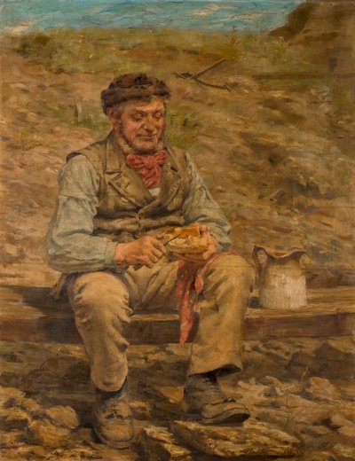 ランチを食べる職人、1886-87年 作： John Hodgson Campbell