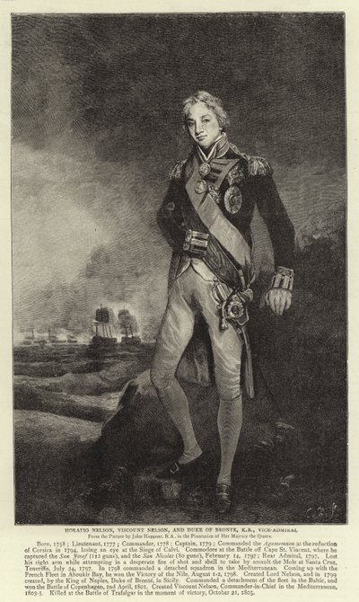 Horatio Nelson、子爵Nelson、Duke of Bronte、KB、副海軍 作： John Hoppner