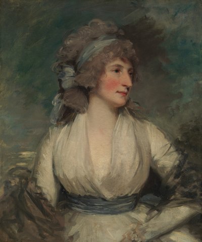 1790年代の女性の肖像画、逆、今はキャンバスのリライニングでカバーされています。 作： John Hoppner