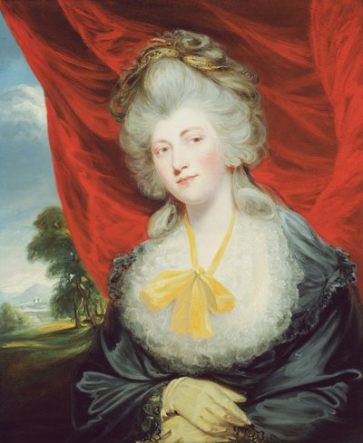 本の肖像。イザベラ・イングラム、後にハートフォードのマルキオネス 作： John Hoppner