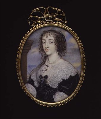 No.3862 王妃ヘンリエッタ・マリア（チャールズ1世の妻）1640年頃（トランプのベラム紙 作： John Hoskins