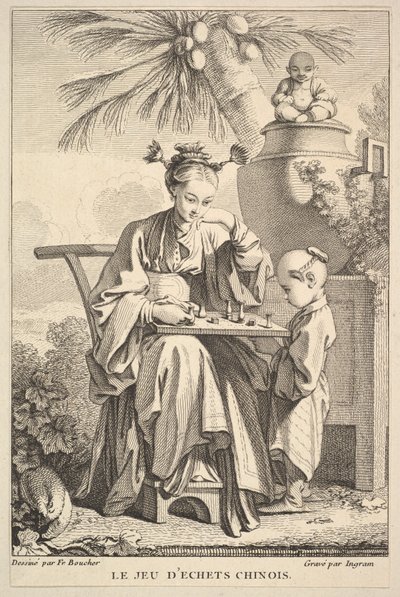 中国のチェスのゲーム、1741-63年。 作： John Ingram