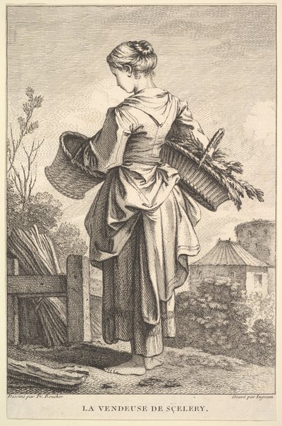 セロリの売り子さん、1741～63年。 作： John Ingram