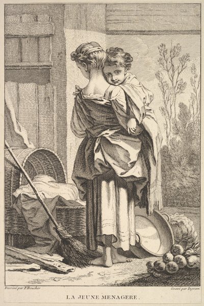 若い家政婦、1741-63年。 作： John Ingram