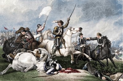 「マーストン ムーアの戦いでのクロムウェル」、1886 年 作： John J Crew