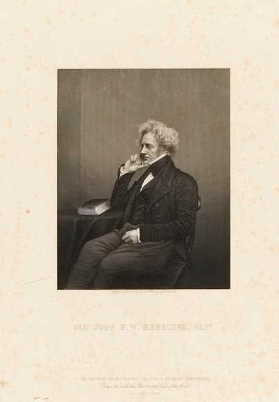 サー・ジョン・フレデリック・ウィリアム・ハーシェル（1792-1871）、1860年頃（スティップル・エングレーヴィング） 作： John Jabez Edwin Paisley (after) Mayall