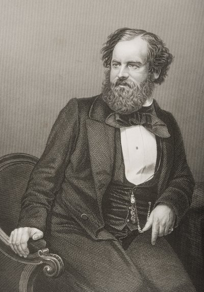 1860年にロンドンで出版された「著名な人物の応接室、第2巻」の写真からDJパウンドが彫刻したアルバートスミス（1816〜60年）（彫刻） 作： John Jabez Edwin Paisley Mayall