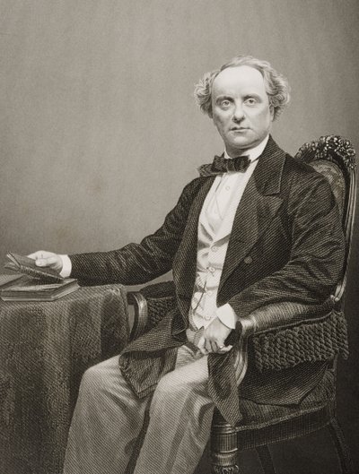チャールズジョンキーン（1811-68）、DJパウンドによって写真から刻まれた、「著名な人物の応接室、第2巻」、1860年にロンドンで出版 作： John Jabez Edwin Paisley Mayall
