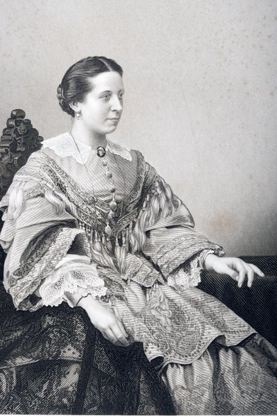 1860年にロンドンで出版された「著名な人物の応接室、第2巻」の写真からDJパウンドによって彫刻されたクララノヴェッロ（1818〜1908年） 作： John Jabez Edwin Paisley Mayall