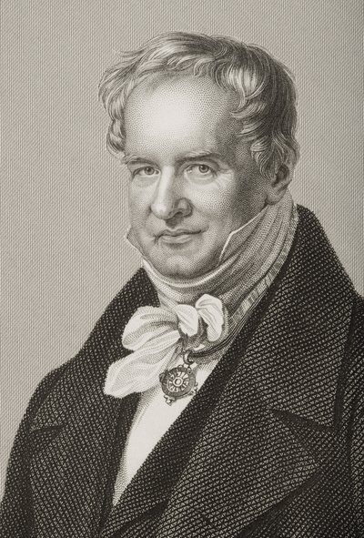 フリードリッヒハインリッヒアレクサンダーフンボルト（1769-1859）、フォンハンボルト男爵、写真からDJパウンドによって彫刻された、著名な人物の応接室、第2巻、ロンドンで出版された1860（engra） 作： John Jabez Edwin Paisley Mayall