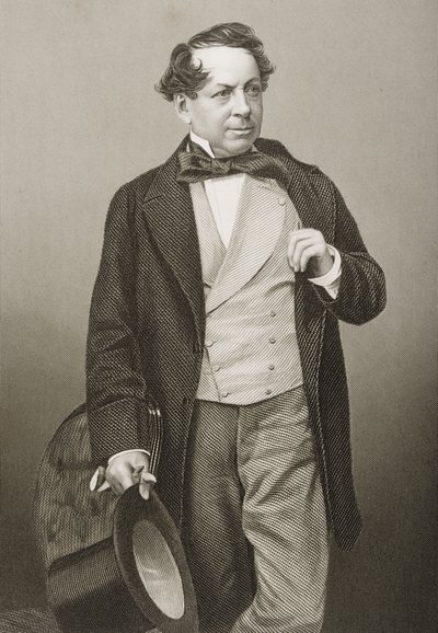 John Baldwin Buckstone（1802-79）は、1860年にロンドンで出版された「著名な人物の応接室、第2巻」の写真からDJパウンドによって彫刻されました。 作： John Jabez Edwin Paisley Mayall