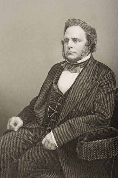 ジョンブライト（1811-89）は、DJパウンドによって写真から刻まれました。 作： John Jabez Edwin Paisley Mayall