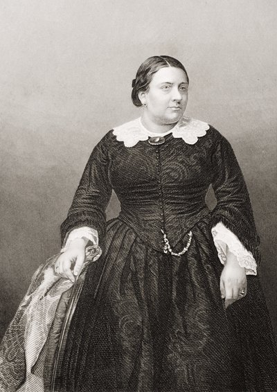 マダムマリエッタアルボニ（1824-94）、1860年にロンドンで出版された「著名な人物の応接室、第2巻」の写真からDJパウンドが彫刻 作： John Jabez Edwin Paisley Mayall