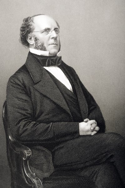 マシュータルボットベインズ（1799〜1860年）、DJパウンドが「著名な人物の応接室、第2巻」の写真から1860年にロンドンで出版したものから彫刻 作： John Jabez Edwin Paisley Mayall