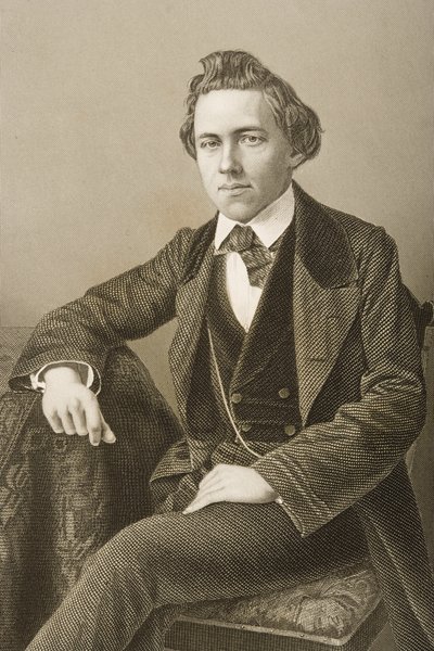 ポールチャールズモーフィ（1837〜84年）、DJパウンドが1860年にロンドンで出版した「著名な人物の応接室、第2巻」の写真から彫刻 作： John Jabez Edwin Paisley Mayall
