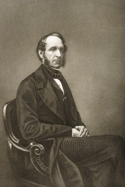 1860年にロンドンで出版された「著名な人物の応接室、第2巻」の写真からDJパウンドが彫刻したロバートグロブナー（1801-93） 作： John Jabez Edwin Paisley Mayall