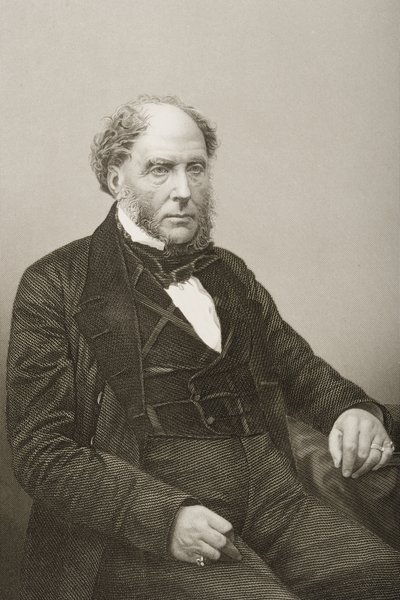 アーキバルドアリソン卿（1792-1867）は、1860年にロンドンで出版された「著名な人物の応接室、第2巻」の写真から、DJパウンドによって彫刻されました。 作： John Jabez Edwin Paisley Mayall