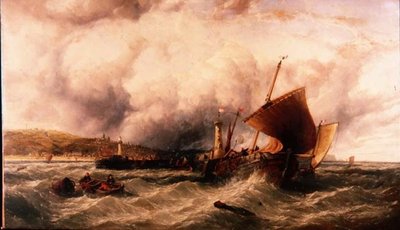 ブーローニュ港のフィッシングラガー 作： John James Wilson
