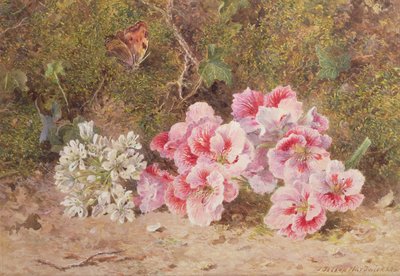 蝶と花 作： John Jessop Hardwick