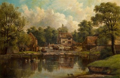 ハンズワース、ウッドレーンの農場、1850～1908年。 作： John Joseph Hughes