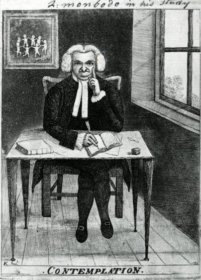 熟考-彼の研究におけるモンボド卿、1784 作： John Kay