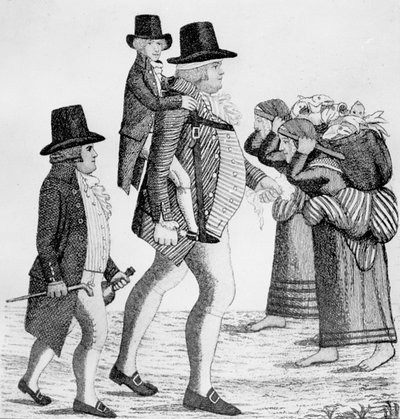 エディンバラからマッセルバラにヴィントナーズの少年を乗せたハミルトンベル、1792年 作： John Kay