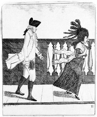 ジェームズグラハム、スコットランドの馬鹿医者、1795年。 作： John Kay