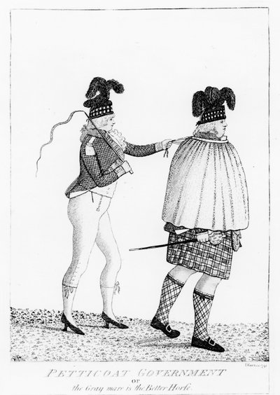 ペチコート政府、または灰色の馬はより良い馬、1795 作： John Kay