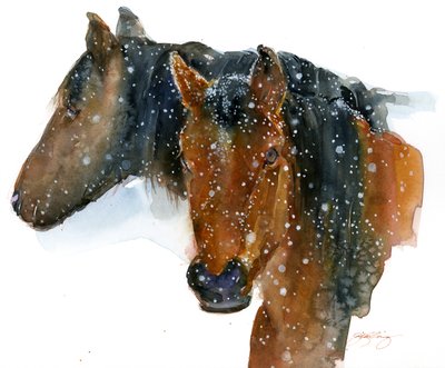 2015年冬の馬（水彩） 作： John Keeling