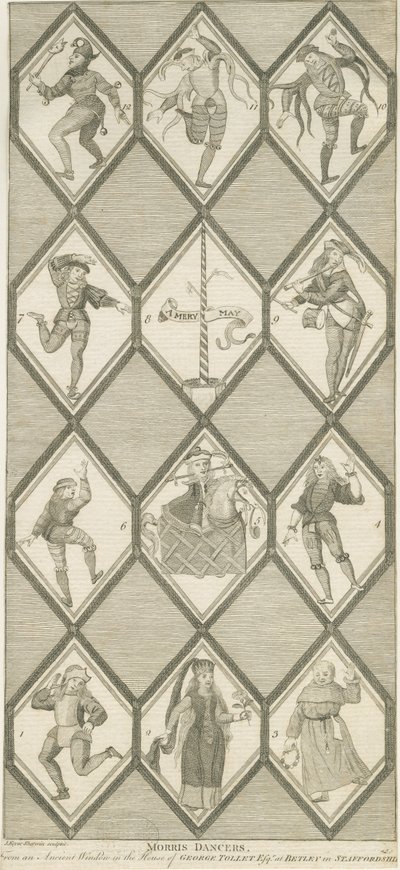 Betley Glass Window-Morris Dancers：engraving、nd [1751-1790] 作： John Keyse Sherwin
