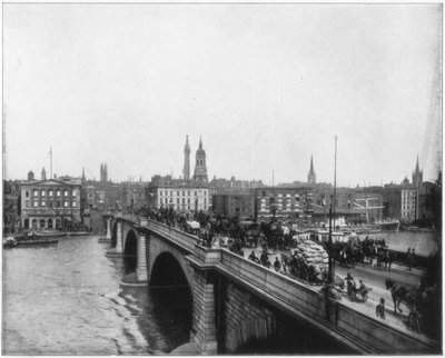 ロンドン橋、ロンドン、19世紀後半 作： John L. Stoddard