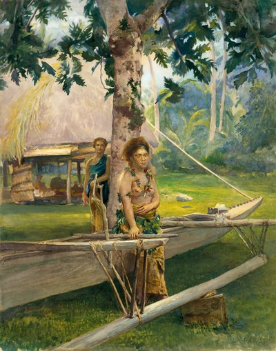 ファガロア湾のタウポ（正式な処女）であるファースの肖像と、彼女のデュエンナ、サモア、1891年 . 作： John La Farge